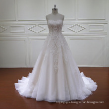 2016 Beaded Floral Lace A-Line Bridal Dress